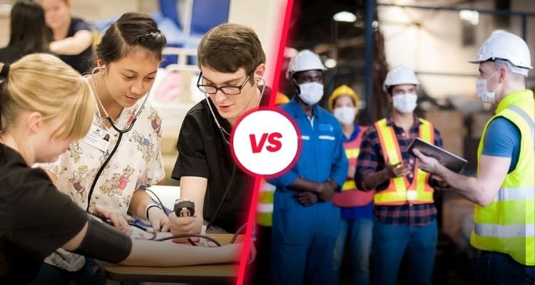 what is one difference between a vocational school and on-the-job training